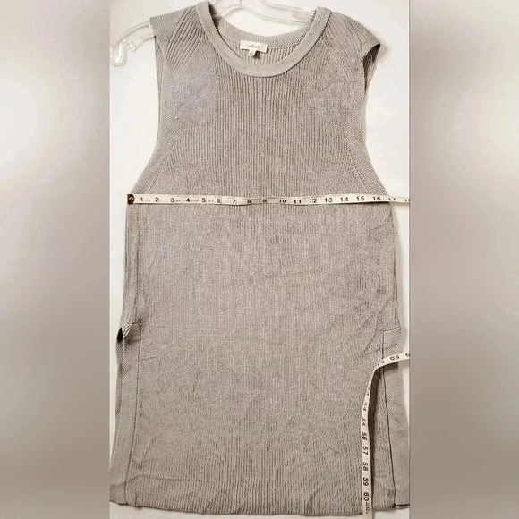Wilfred Aritzia  Palmier Grained Beige Tunic Sleeveless Side Slit Sweater… - Picture 6 of 8